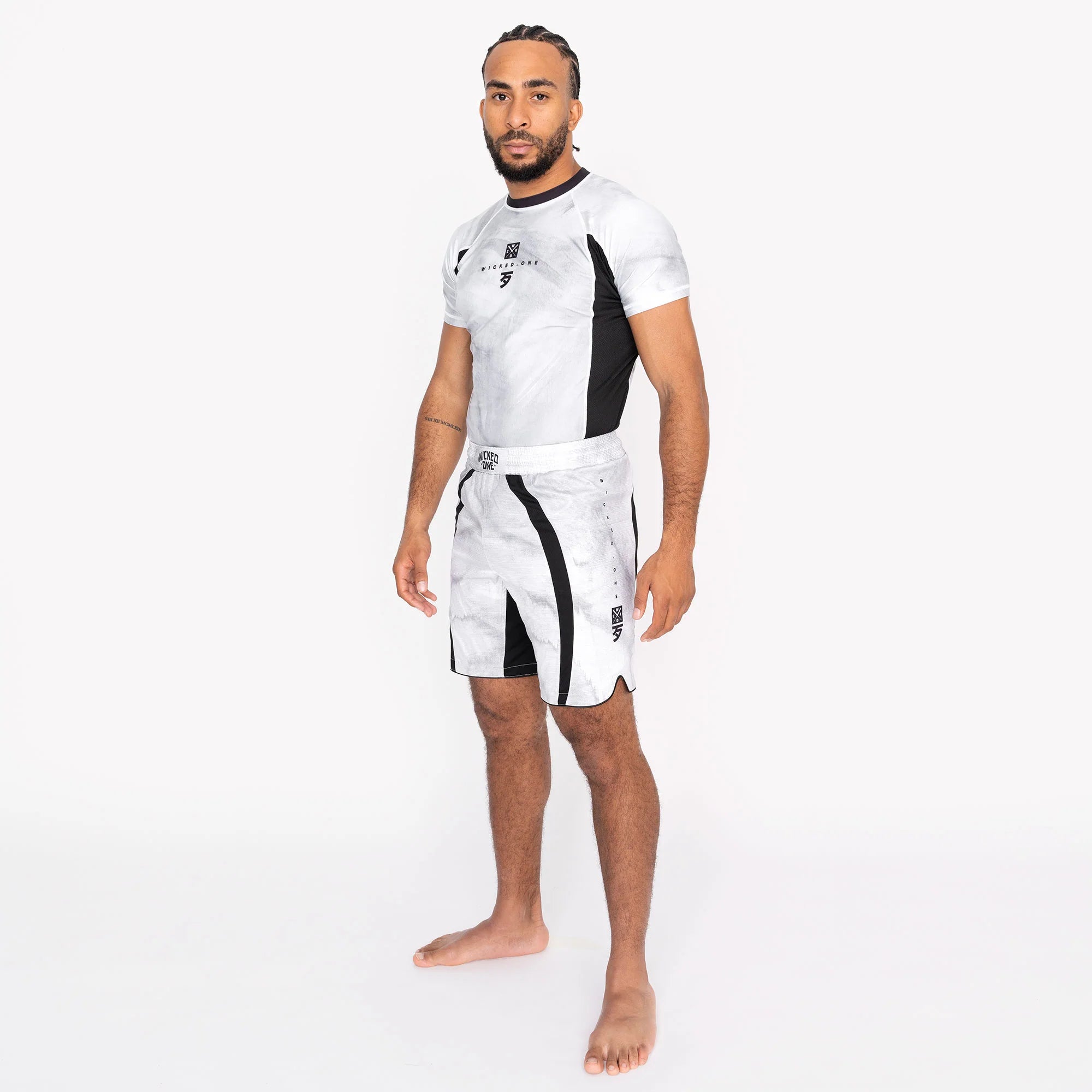 Wicked1 MMA SHORT EAGER CONTEST WHITE