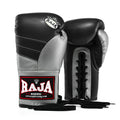 Raja Boxing Gloves — Pro Lace Up Gray/Silver (RBGV-PRO-1) — MMAGuy fight gear Phuket