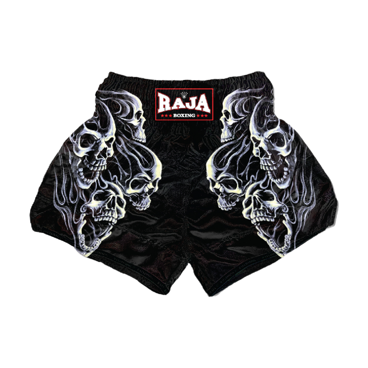 Raja Muay Thai Shorts — Twin Skull (RK-15) — MMAGuy fight gear Phuket