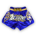 Raja Muay Thai Shorts — Royal Script Blue — MMAGuy fight gear Phuket