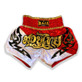 Raja Muay Thai Shorts — Gold Flame Red — MMAGuy fight gear Phuket