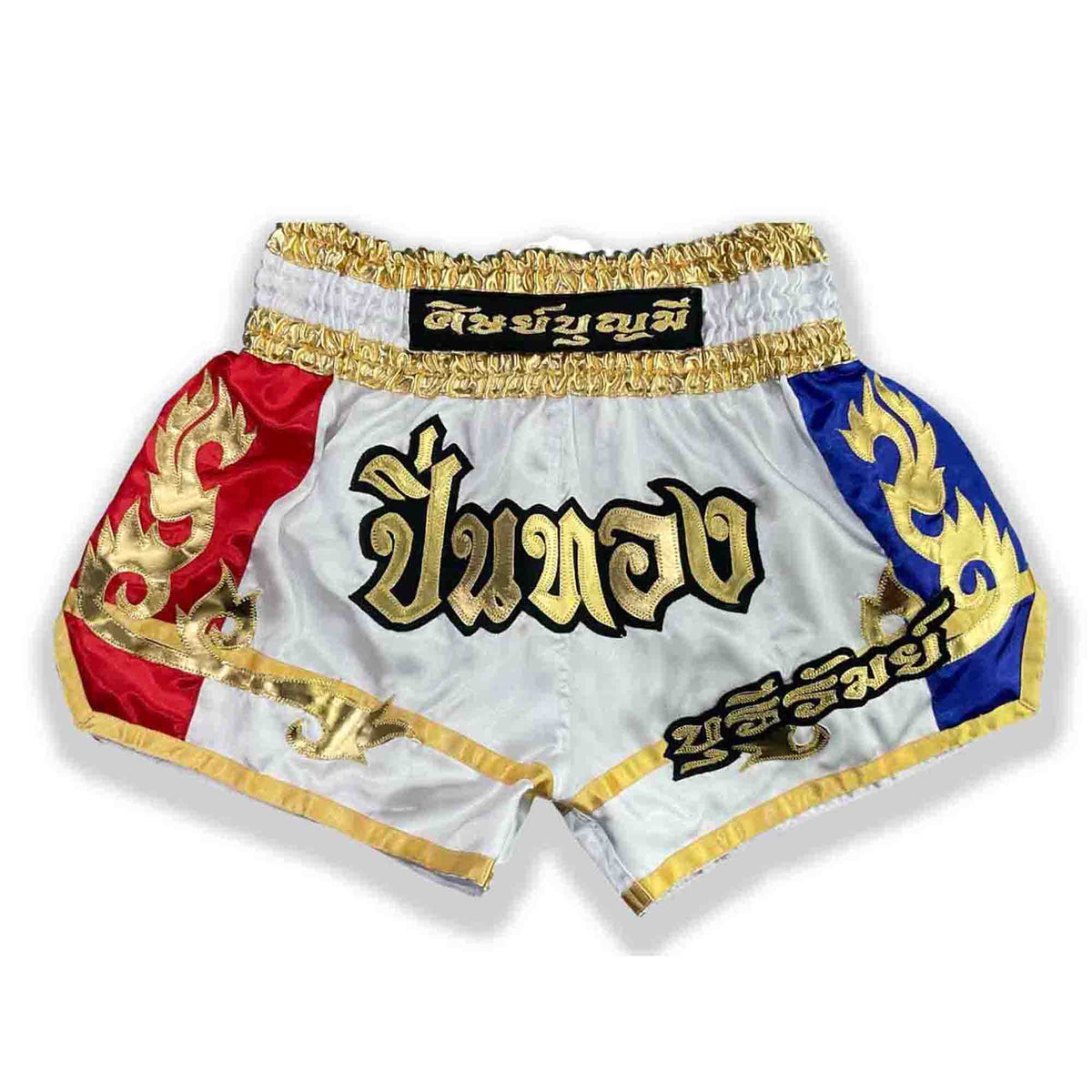Raja Muay Thai Shorts — Thai Flag Gold — MMAGuy fight gear Phuket