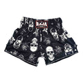 Raja Muay Thai Shorts — Black Skull (SP65-156) — MMAGuy fight gear Phuket