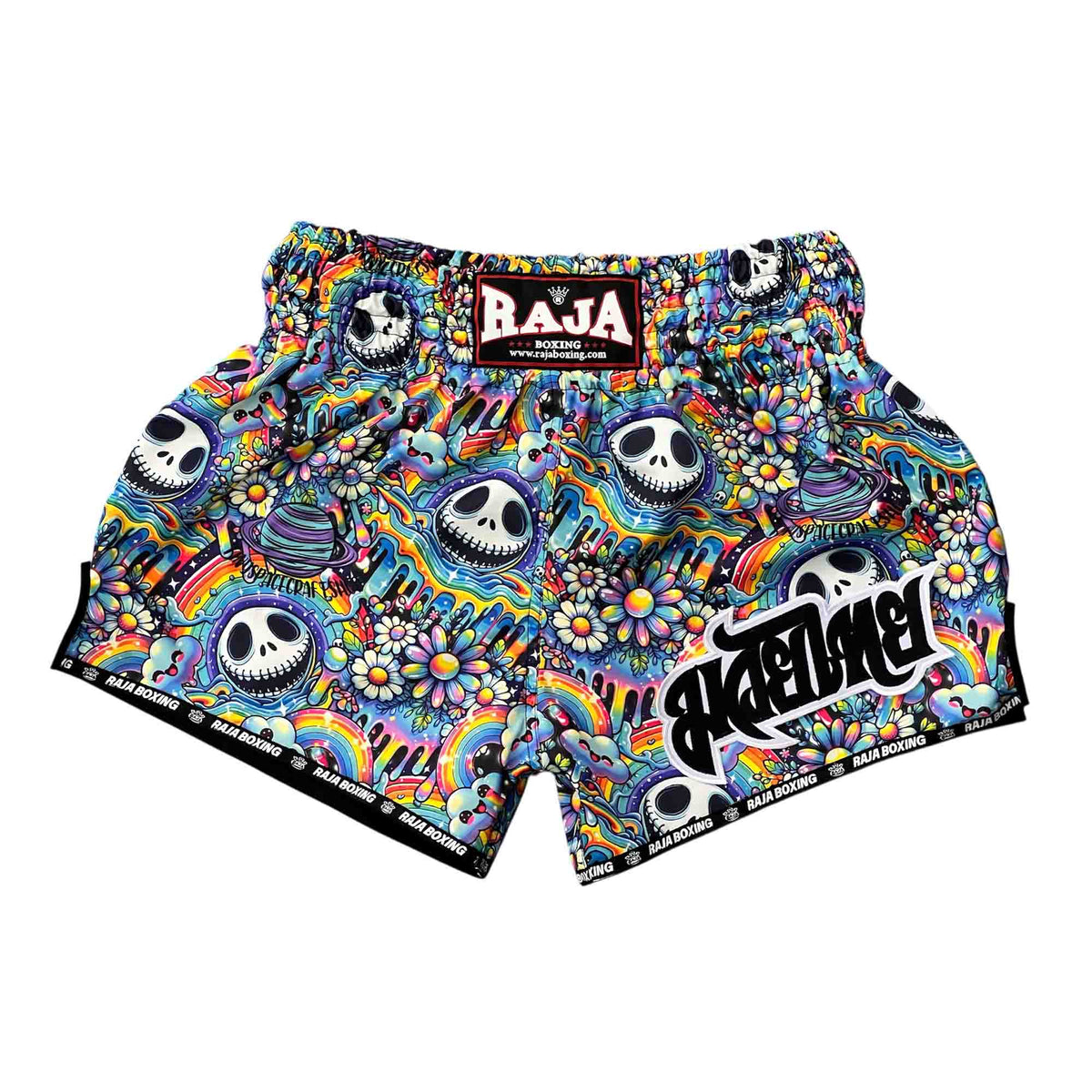 Raja Muay Thai Shorts — Skull Doodle (SP67-036) — MMAGuy fight gear Phuket