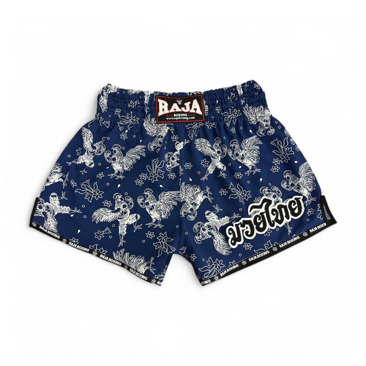 Raja Muay Thai Shorts — Navy Tiger (SP68-006) — MMAGuy fight gear Phuket