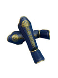Raja Shin Guards — Navy Gold Logo (LS-2) — MMAGuy fight gear Phuket