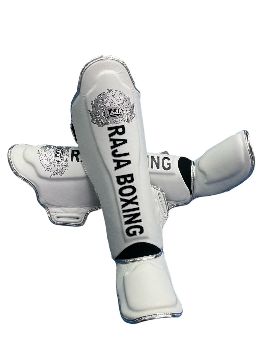 Raja Shin Guards — White (LS-2) — MMAGuy fight gear Phuket