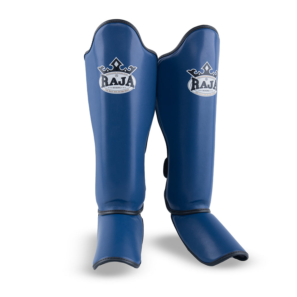 Raja Shin Guards — Dark Blue Kickboxing Protection — MMAGuy fight gear Phuket