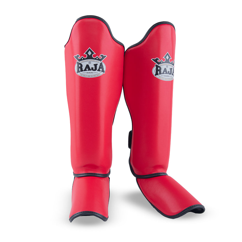 Raja Shin Guards — Red Kickboxing Protection — MMAGuy fight gear Phuket