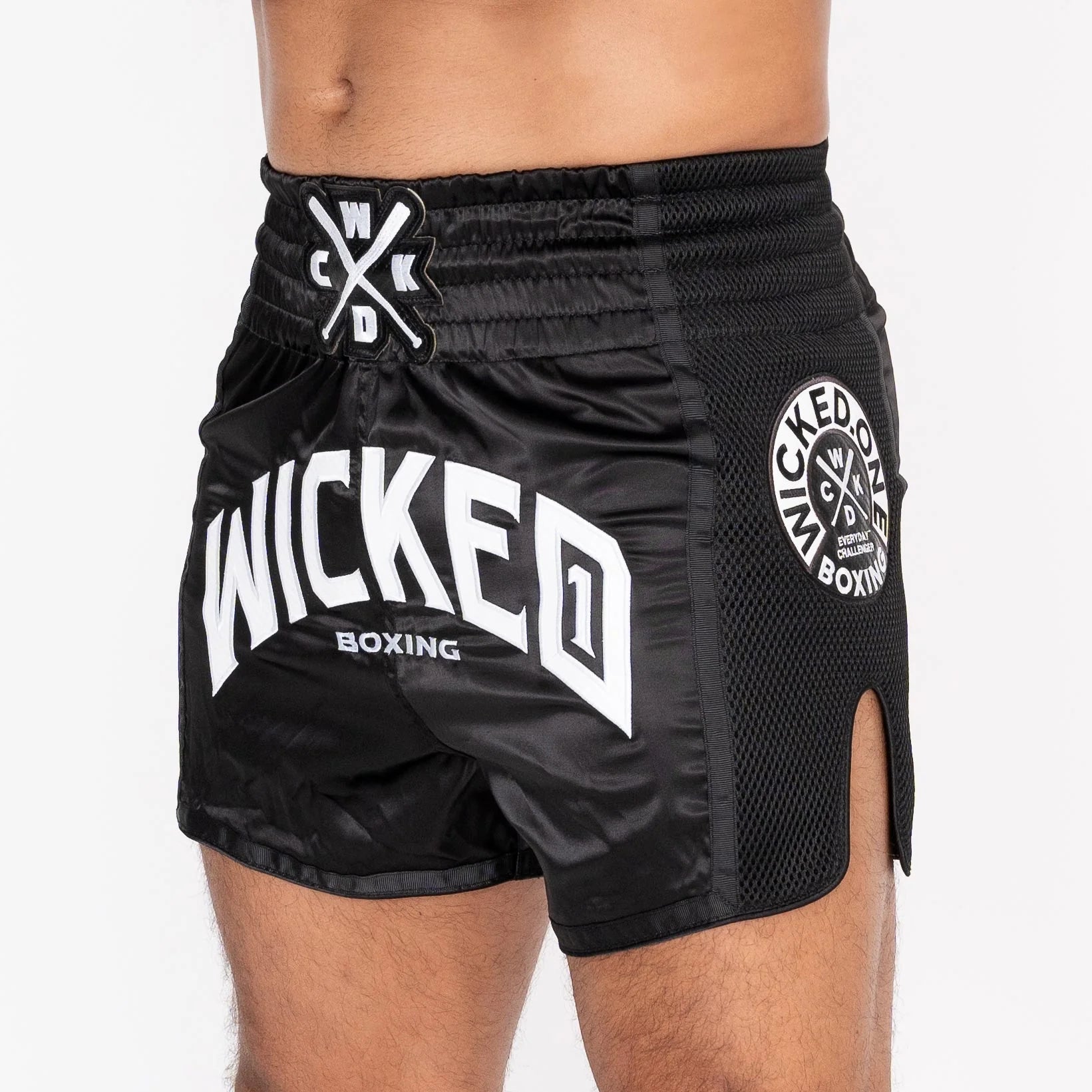 Wicked1 MUAY THAI SHORT BLOCK BLACK