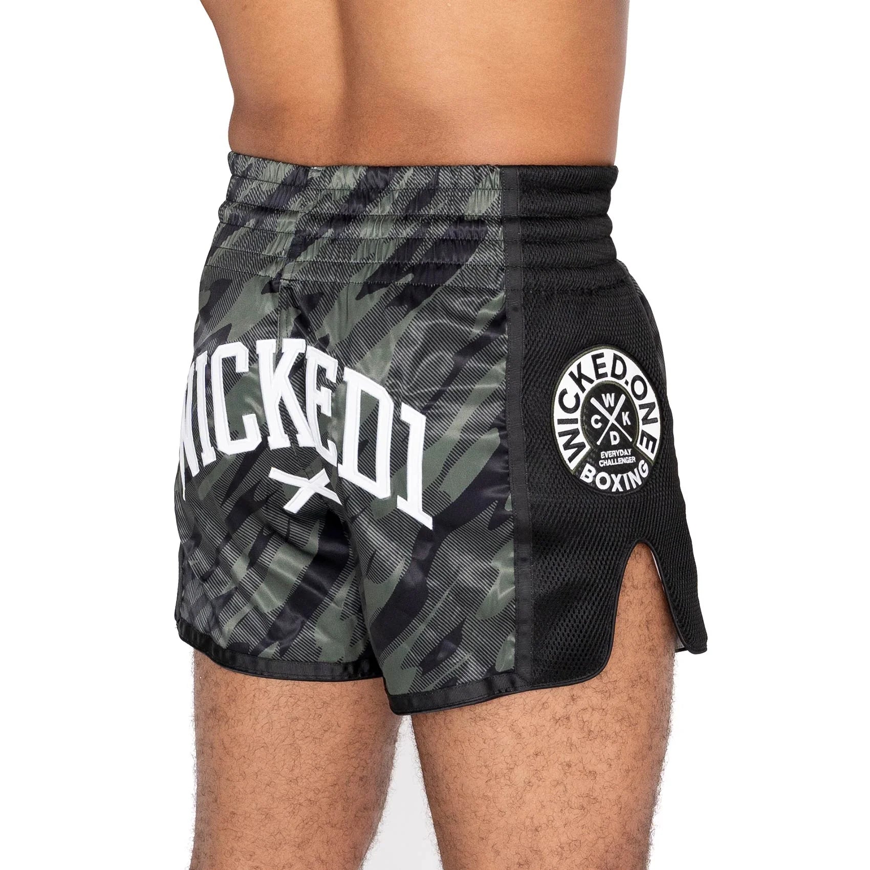 Wicked1 MUAY THAI SHORT FURY BLACK/KHAKI