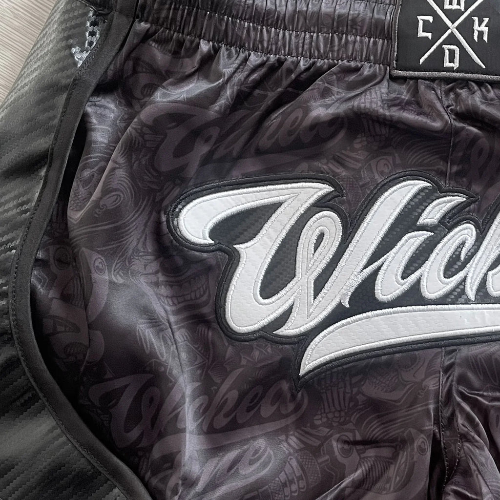 Wicked1 MUAY THAI SHORTS SQUAD PLAYER BLACK