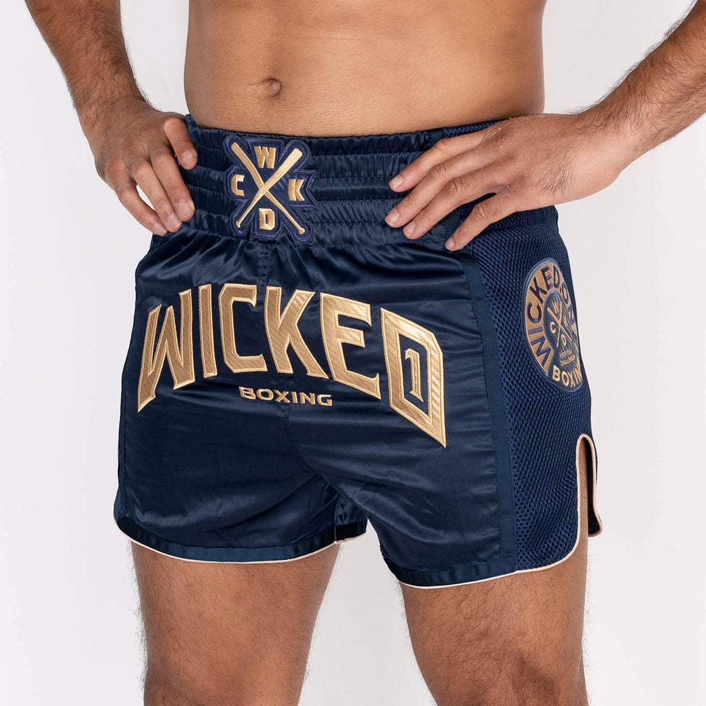 Wicked1 MUAY THAI SHORT NAVY