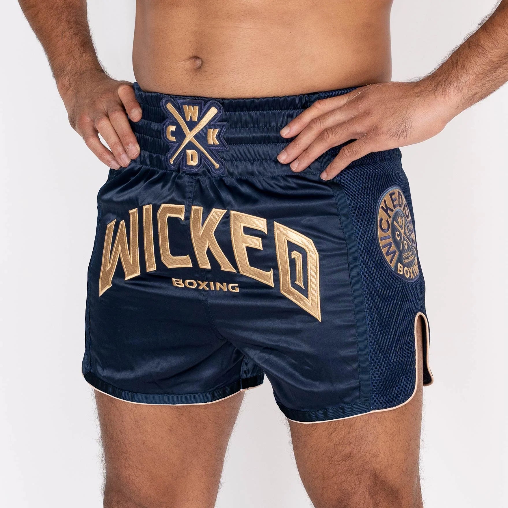 Wicked1 MUAY THAI SHORT NAVY