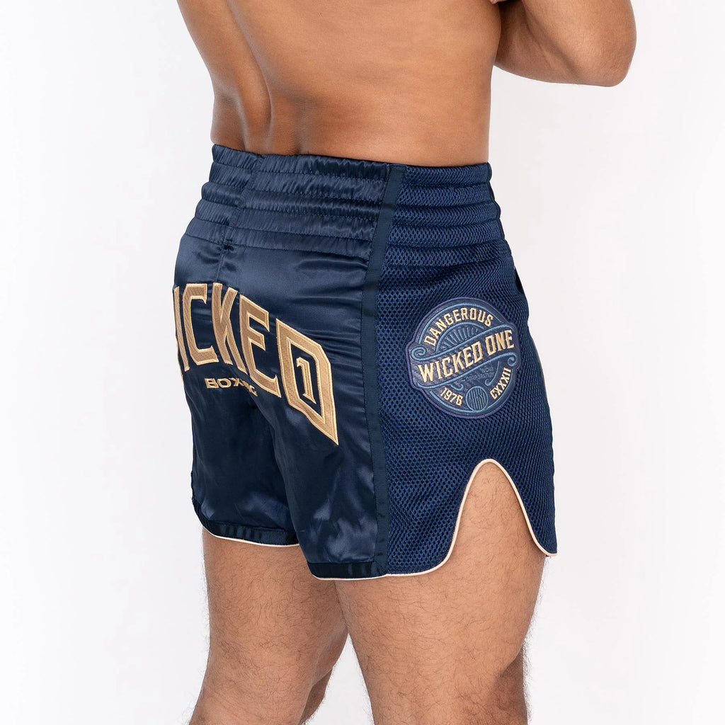 Wicked1 MUAY THAI SHORT NAVY
