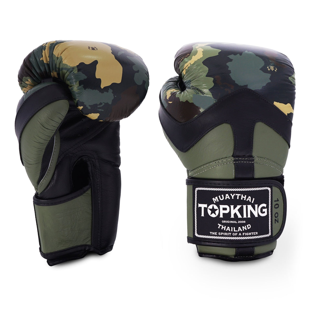 Top King Camouflage Boxing Gloves Green