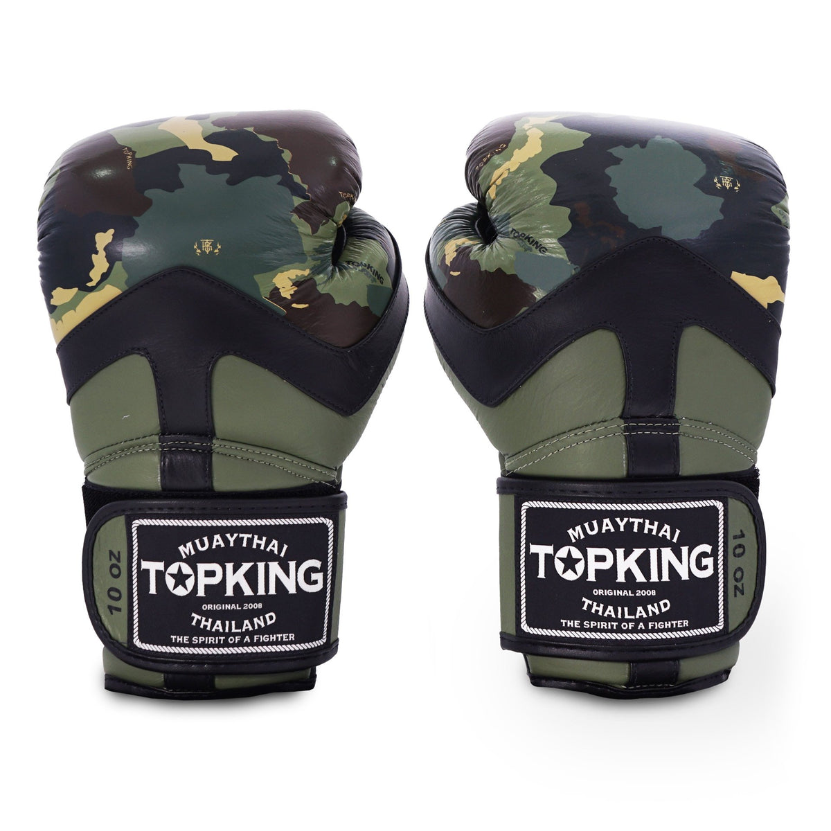Top King Camouflage Boxing Gloves Green