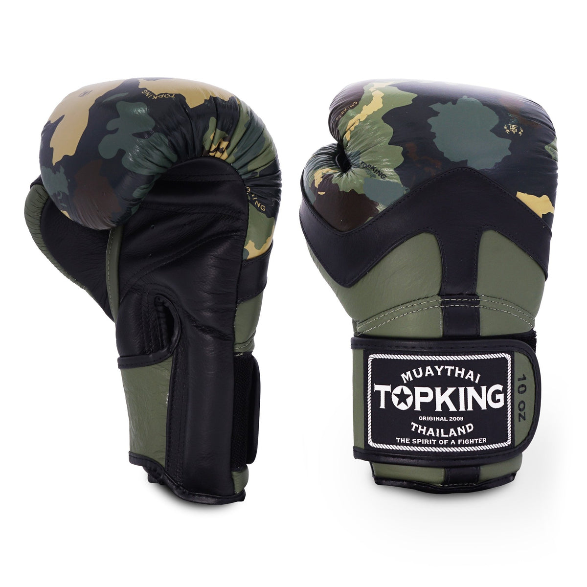 Top King Camouflage Boxing Gloves Green