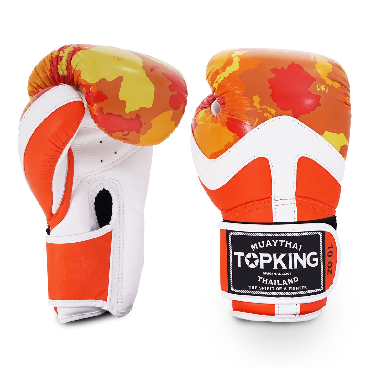Top King Camouflage Boxing Gloves Orange