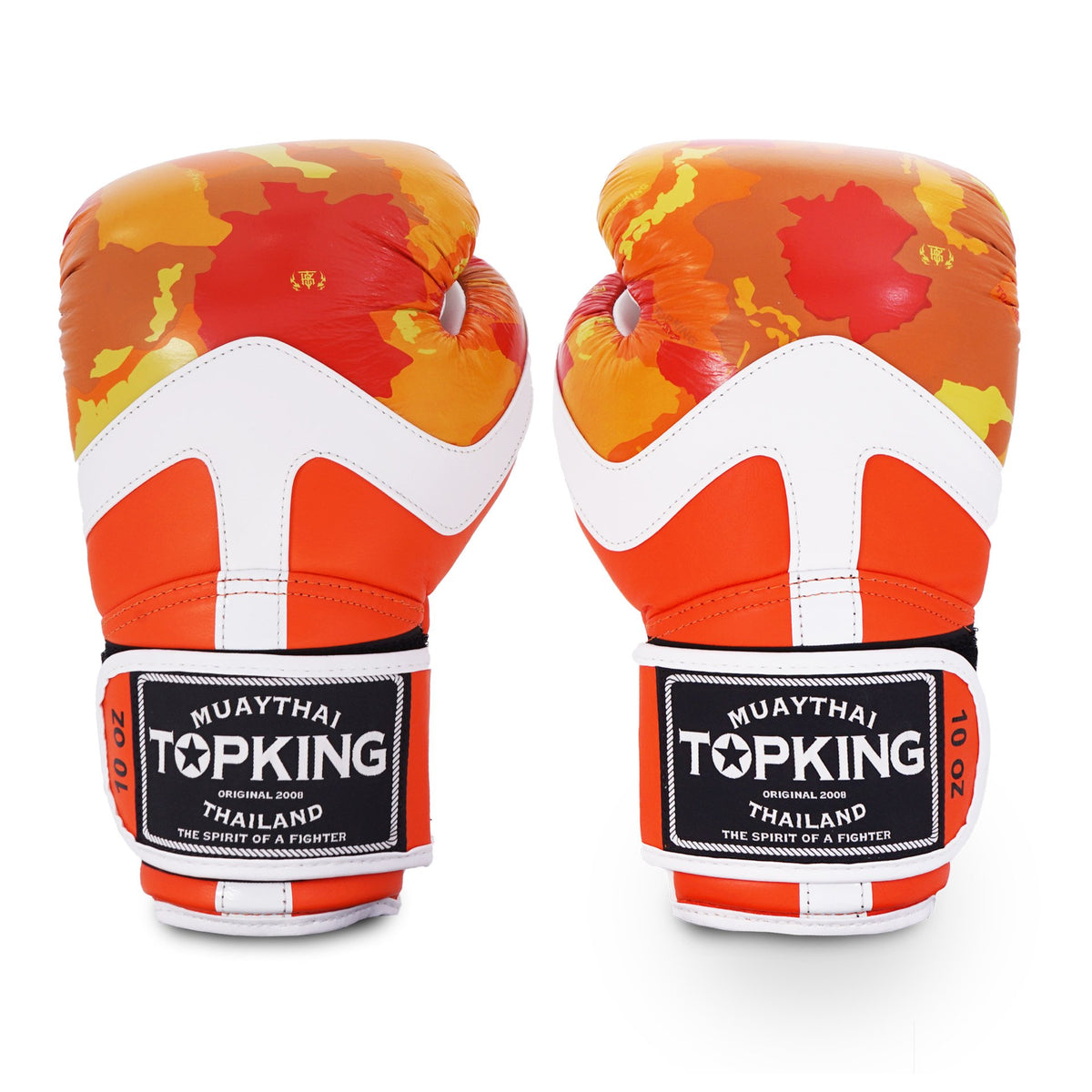 Top King Camouflage Boxing Gloves Orange