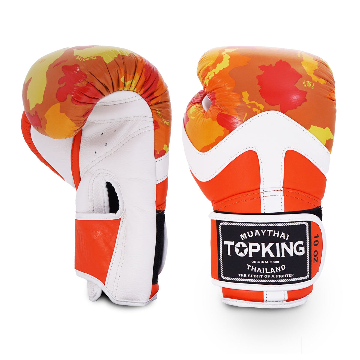 Top King Camouflage Boxing Gloves Orange
