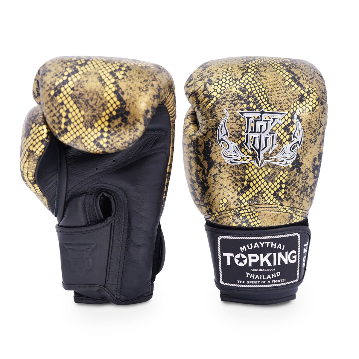 Top King Super Snake Boxing Gloves Black-Gold