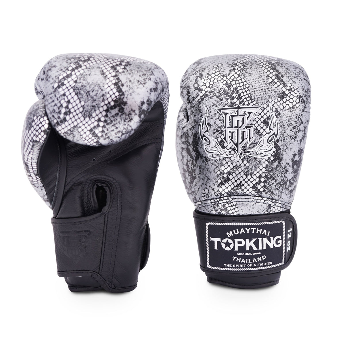 Top King Super Snake Boxing Gloves Black-Silver