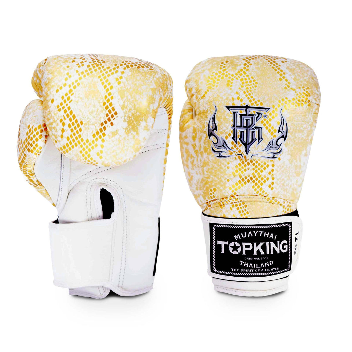 Top King Super Snake Boxing Gloves White-Gold