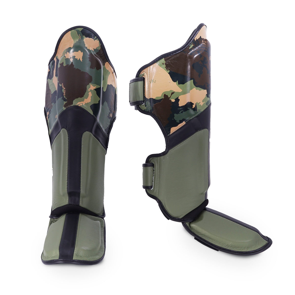 Top King Camouflage Shin Guards Green