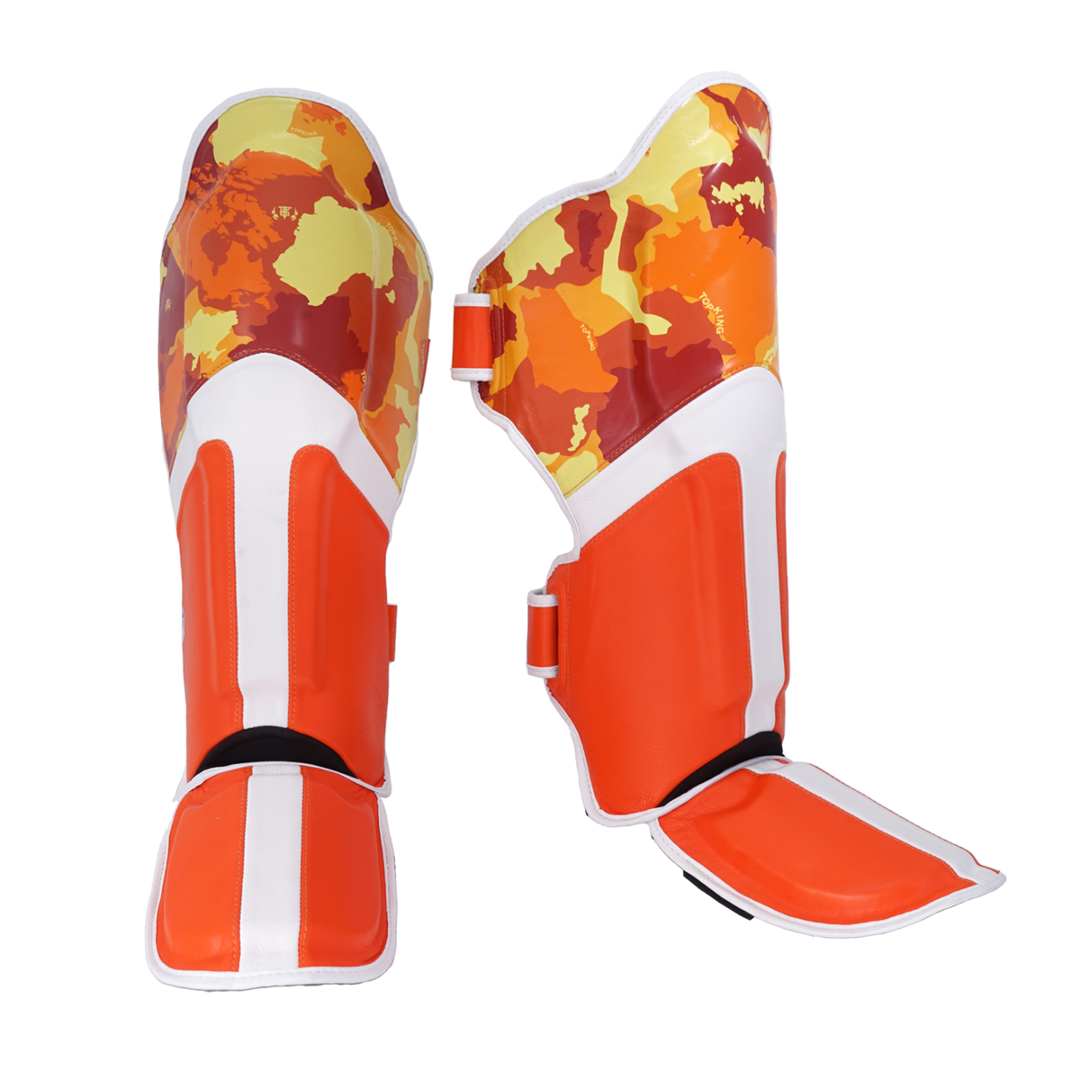 Top King Camouflage Shin Guards Orange