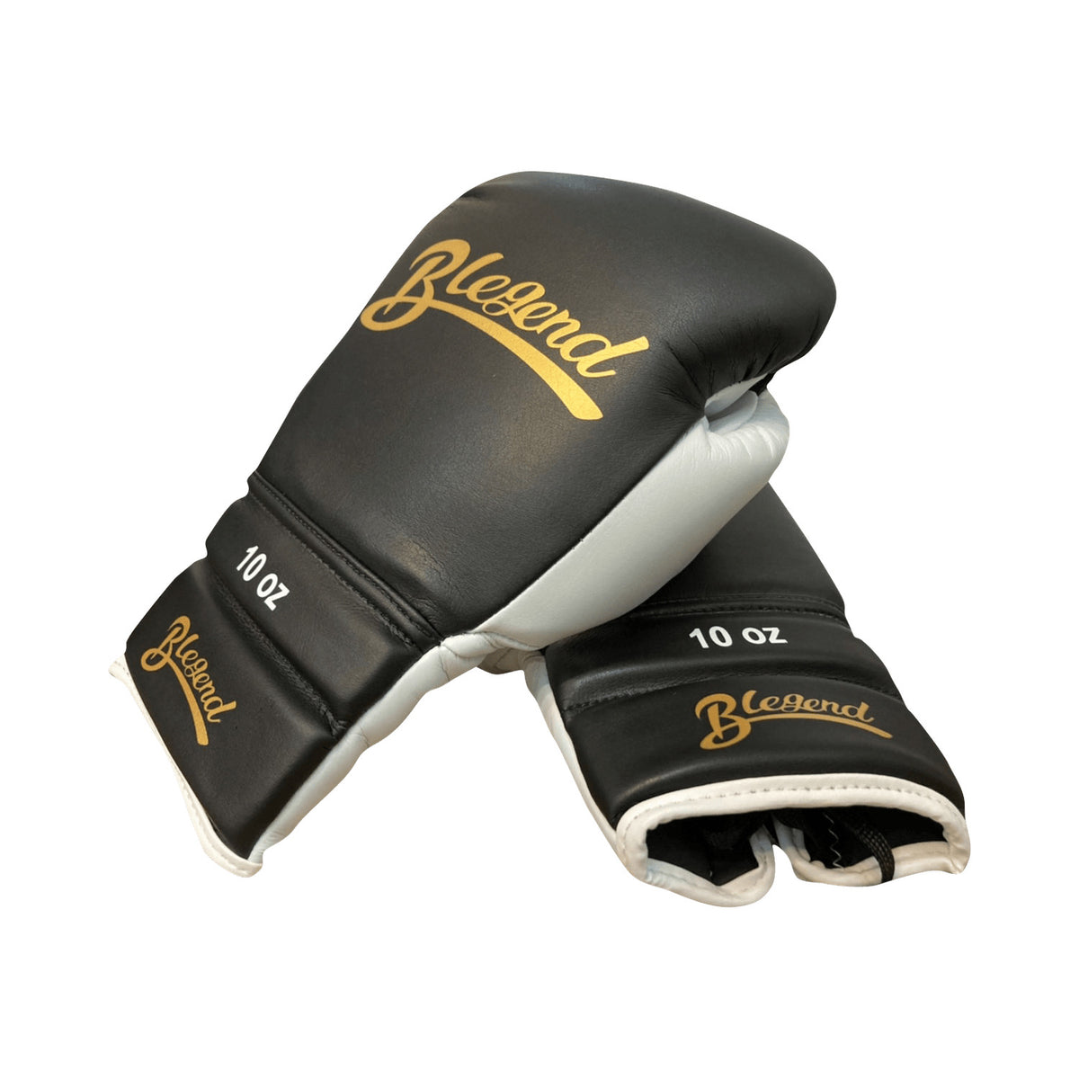 Blegend Boxing Gloves BGLLP Lace Up Black White — cuff detail, fight gear Phuket | MMAGuy