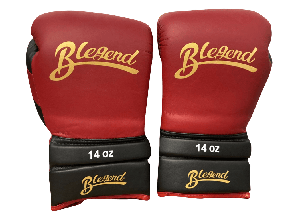 Blegend Boxing Gloves BGLLP Lace Up Red Black Matte