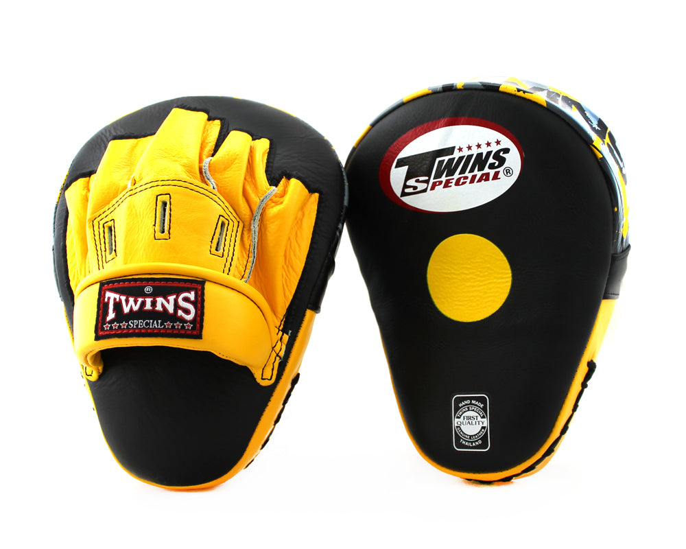 Twins Special Focus Mitts PML10 Black/Yellow — MMAGuy fight gear Phuket