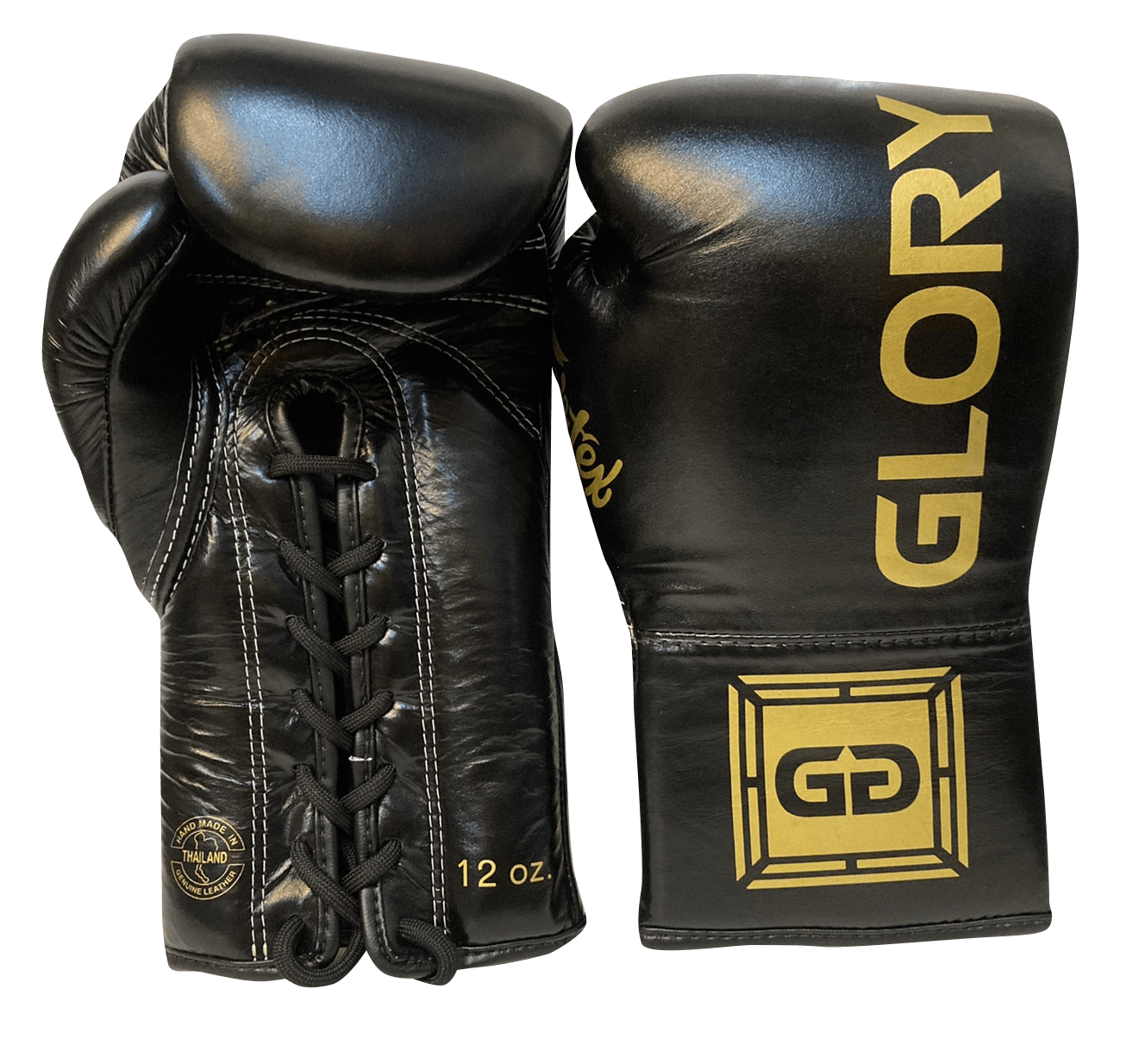 Fairtex BGLG1 GLORY Lace Up Boxing Gloves Black — MMAGuy fight gear Phuket