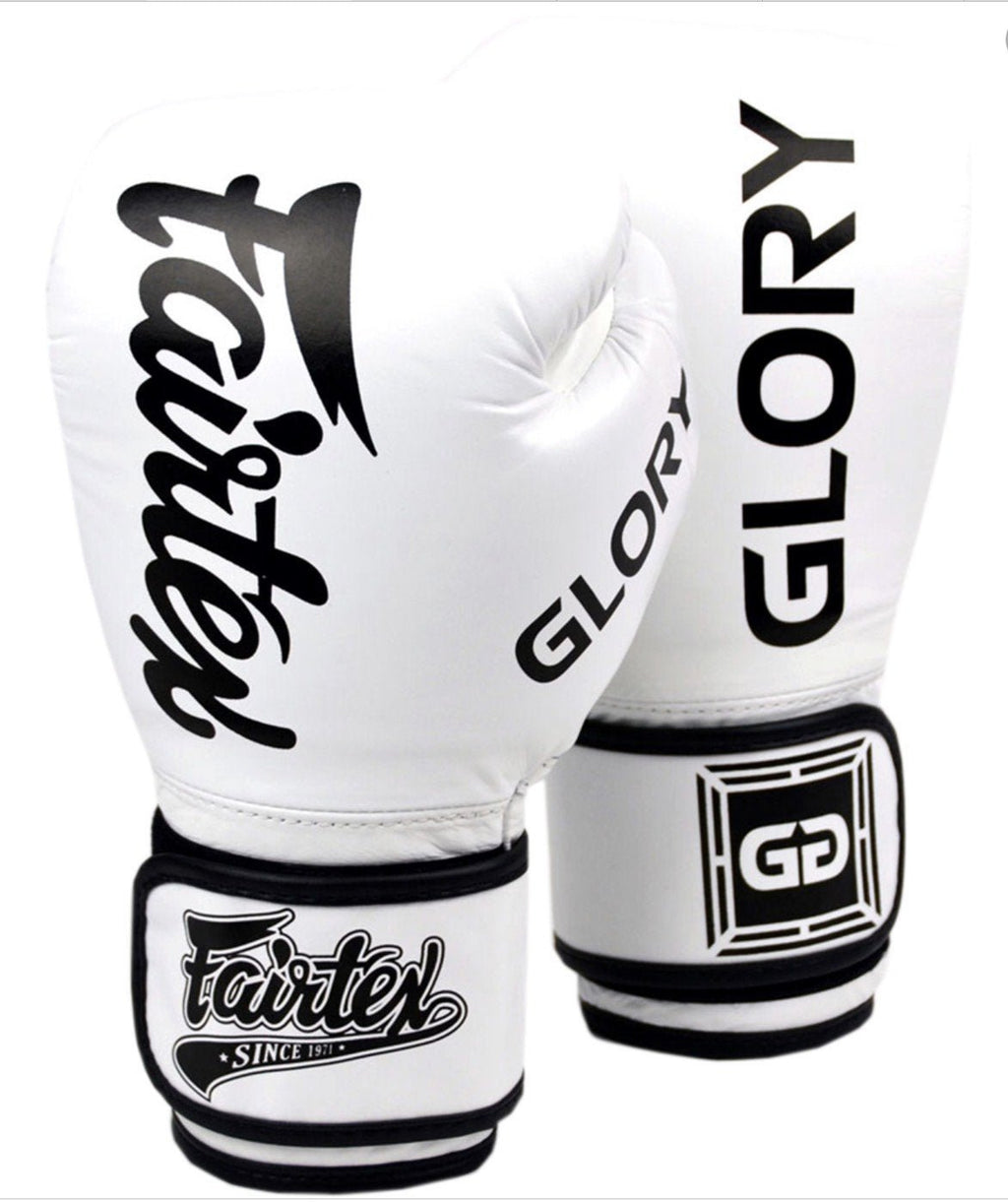 Fairtex BGVG1 GLORY Velcro Boxing Gloves White — MMAGuy fight gear Phuket