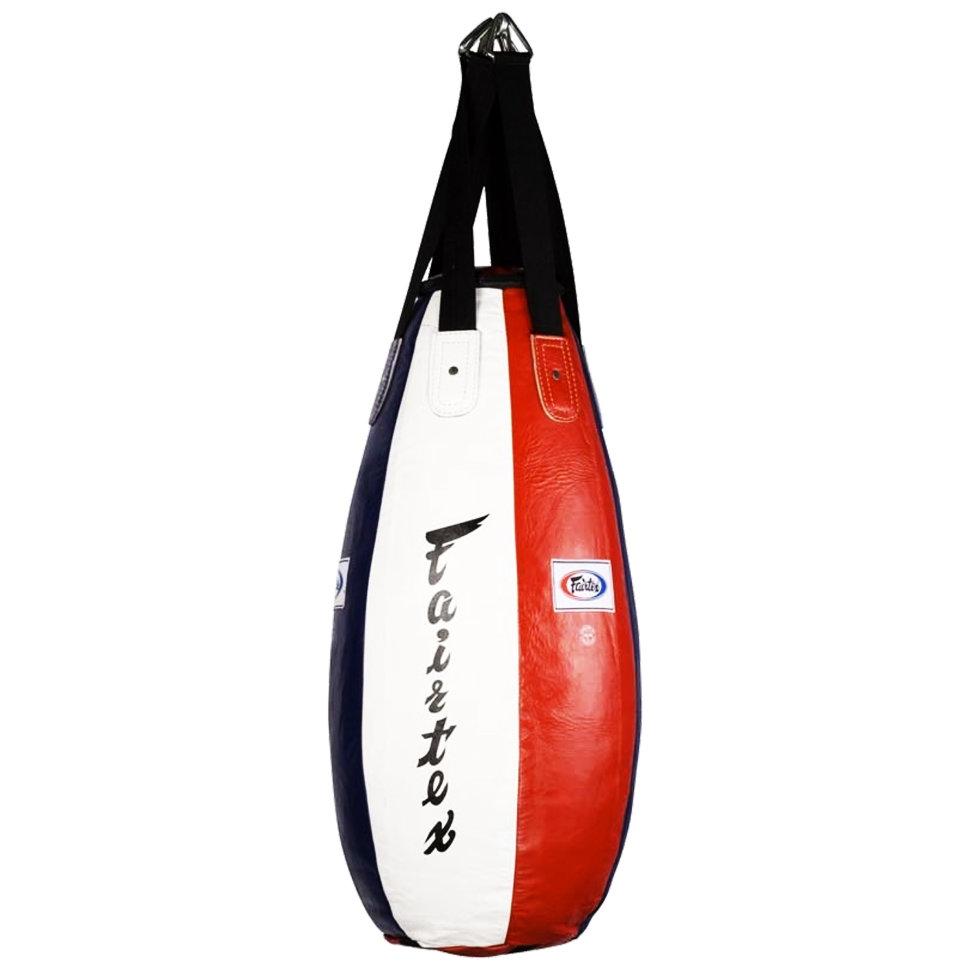 Fairtex HB4 Tear Drop Heavy Bag Leather Blue/Red/White — MMAGuy fight gear Phuket