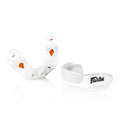 Fairtex white and orange mouthguard with geometric pattern