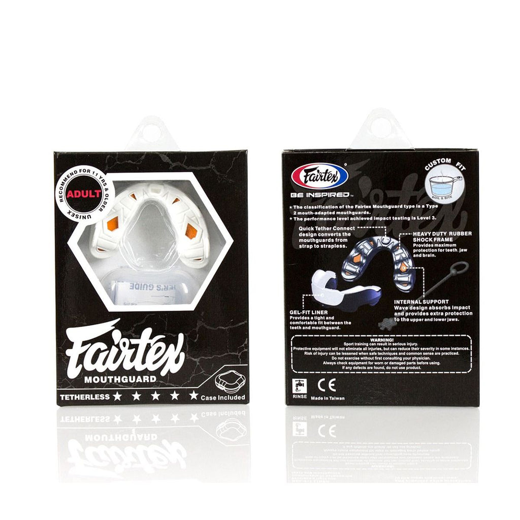 Fairtex adult tetherless mouthguard in clear orange custom fit