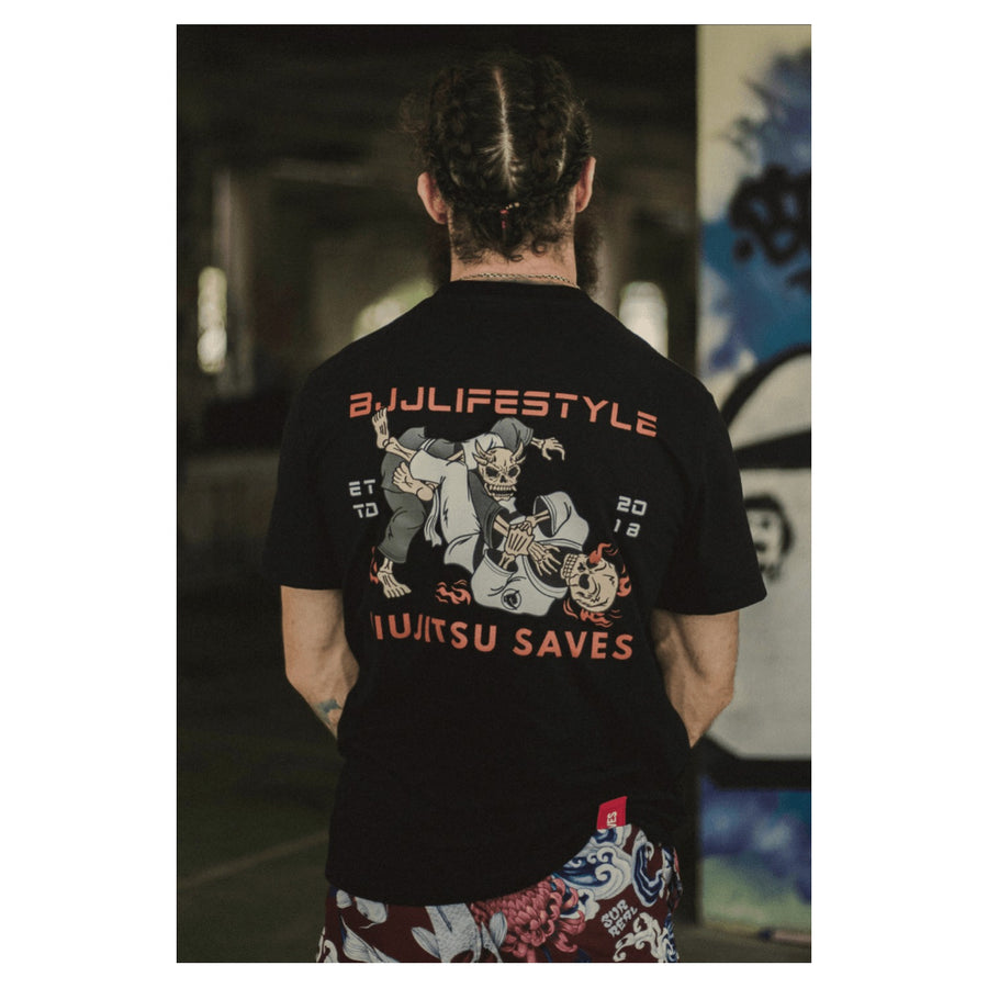 T-shirt Jiujitsu Saves - Black — card image
