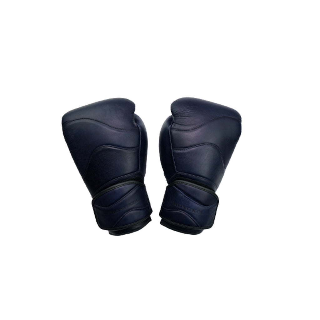 Navy Mongkol Boxing Gloves BGM04 Series with textured palms