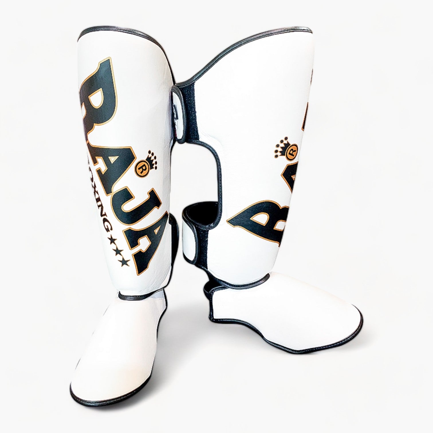 Raja Shin Guards — Standard Design White — MMAGuy fight gear Phuket