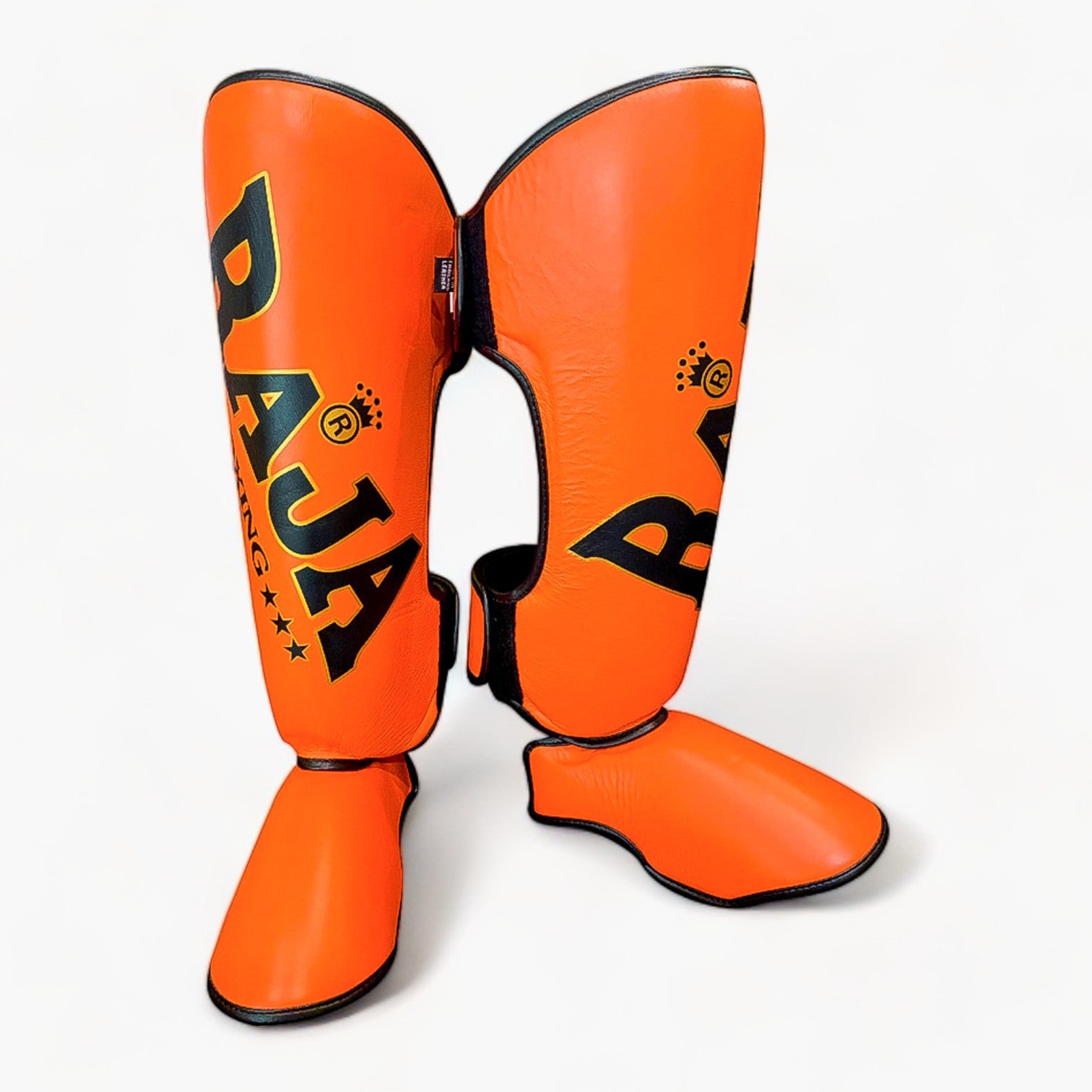 Raja Shin Guards — Standard Design Orange — MMAGuy fight gear Phuket