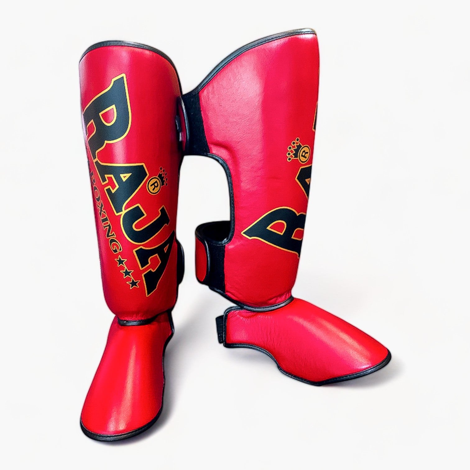 Raja Shin Guards — Standard Design Red — MMAGuy fight gear Phuket
