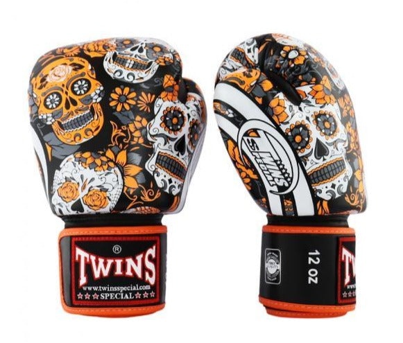 Twins Special GLOVES FBGVL3-53 SKULL ORANGE/BLACK — fight gear in Phuket (Chalong) | MMAGuy