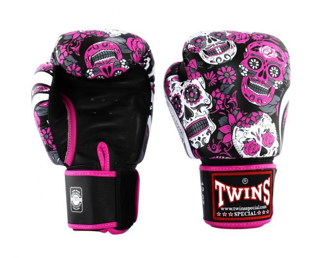 Twins Special GLOVES FBGVL3-53 SKULL PINK/BLACK — view 2, fight gear Phuket | MMAGuy