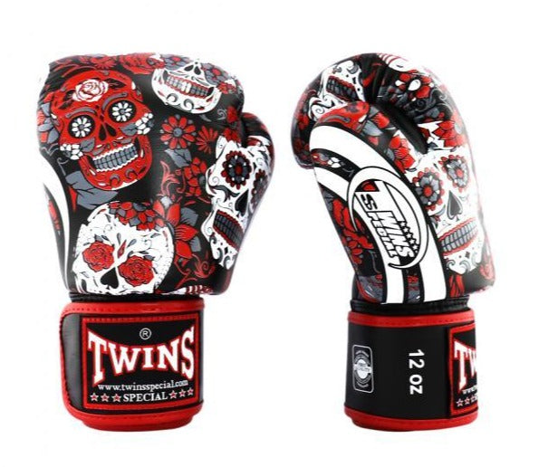 Twins Special GLOVES FBGVL3-53 SKULL RED/BLACK — fight gear in Phuket (Chalong) | MMAGuy