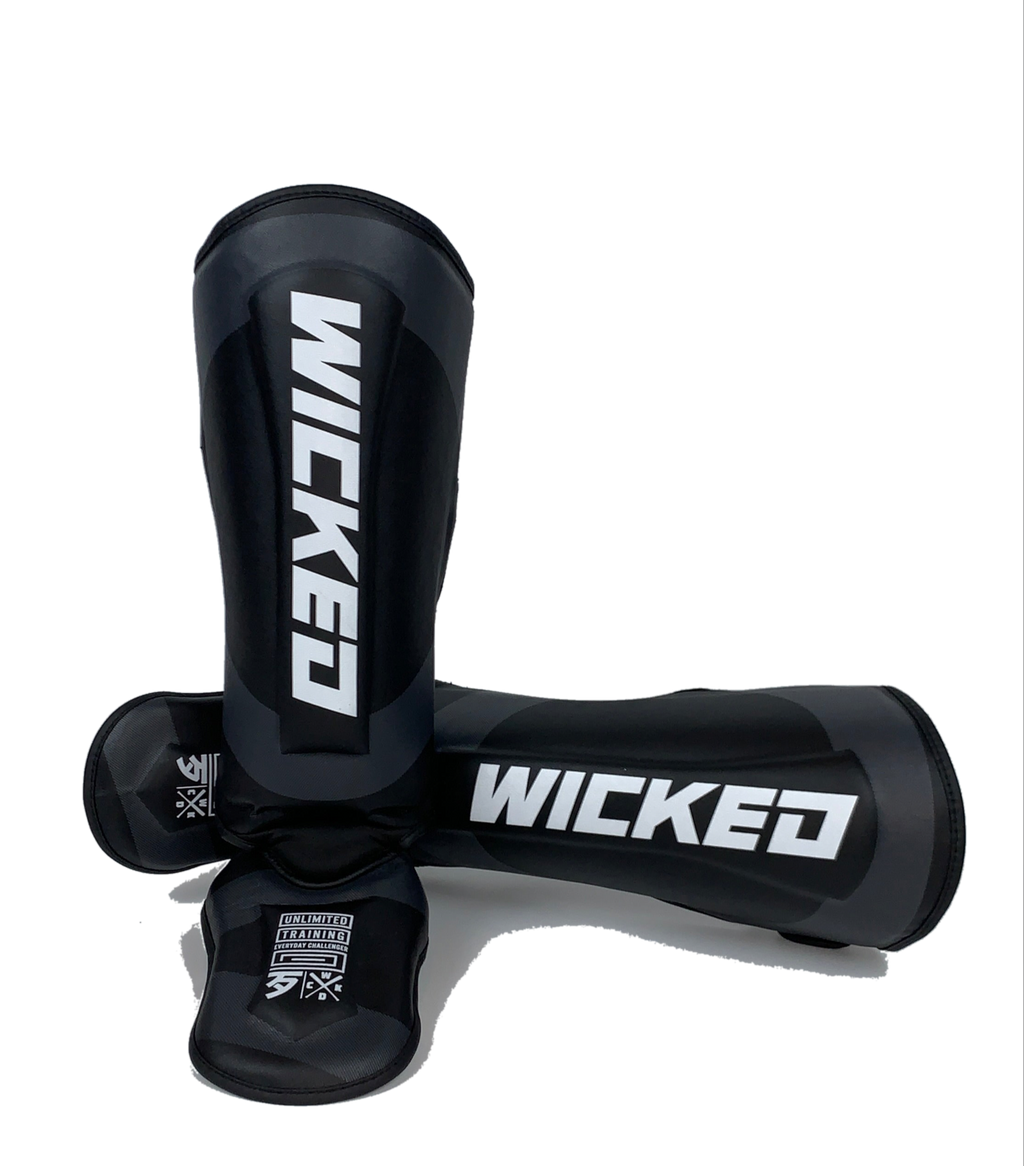 Wicked1 Shinguards KRUZ Black — fight gear in Phuket (Chalong) | MMAGuy